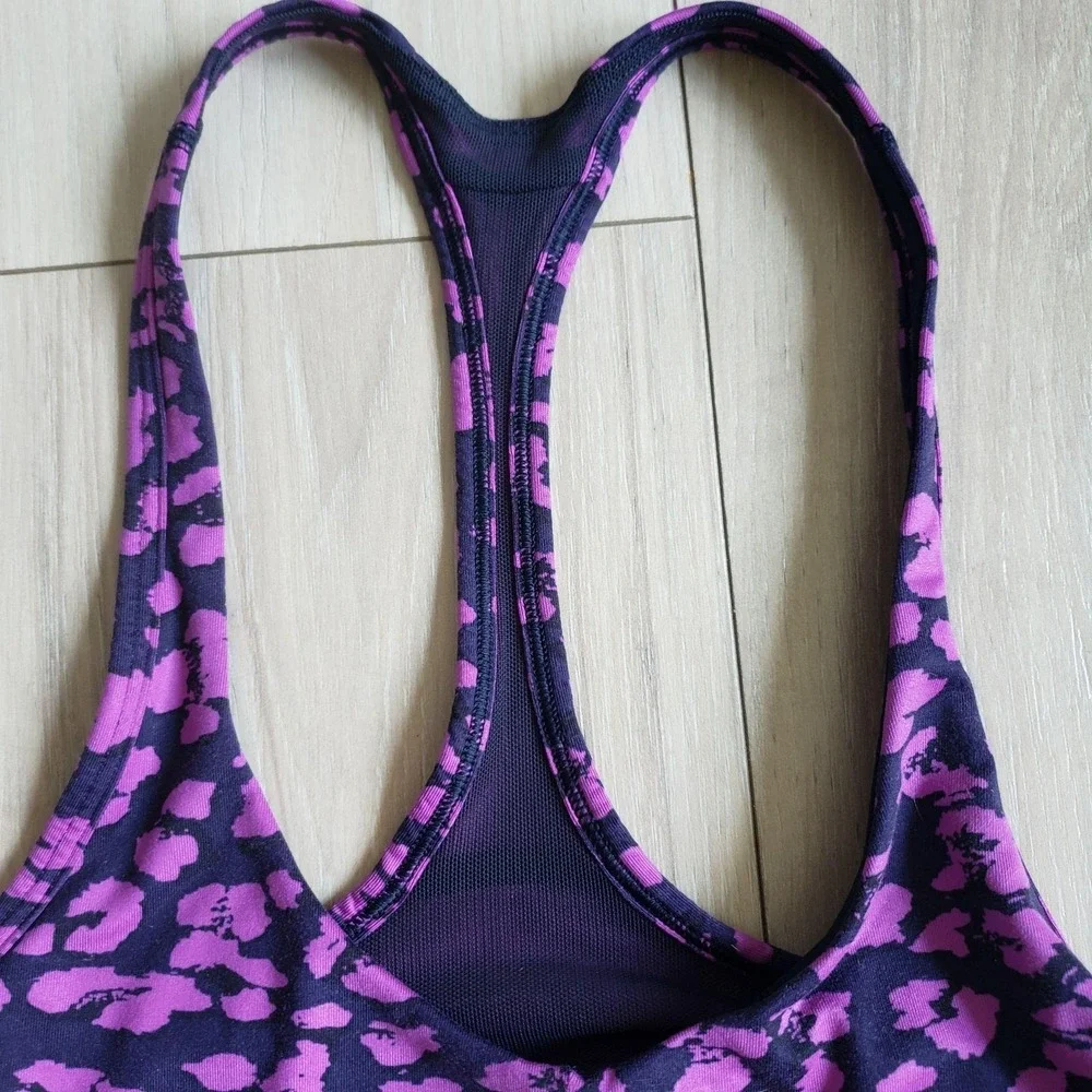 Lululemon What The Sport 2Pc Set Womens 4 Black Cheetah Print Short Bra W7B61S